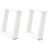Patas de mesa de centro forma U 2uds acero blanco 50x(42-43) cm 2