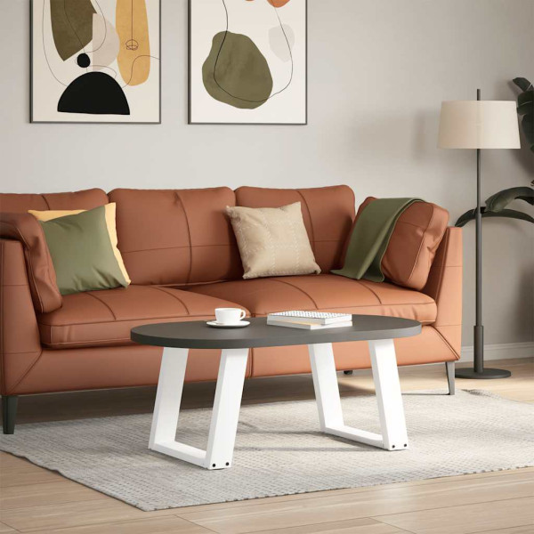 Patas de mesa de centro forma U 2uds acero blanco 50x(42-43) cm M 3