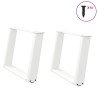 Patas de mesa de centro forma U 2uds acero blanco 70x(42-43) cm 1
