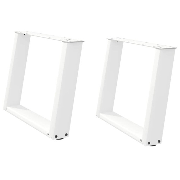Patas de mesa de centro forma U 2uds acero blanco 70x(42-43) cm M 2