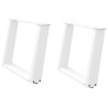 Patas de mesa de centro forma U 2uds acero blanco 70x(42-43) cm 2