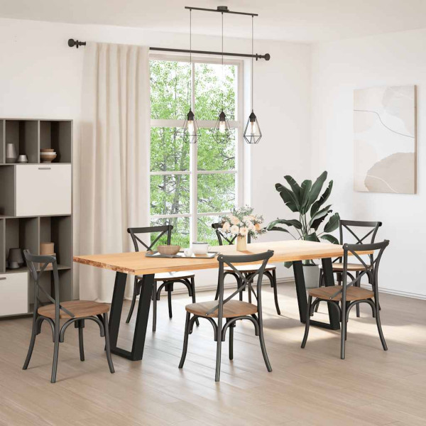 Patas para mesa comedor forma U 2uds acero negro 50x(72-73)cm M 3