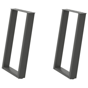 Pés para mesa de jantar em formato de U. 2 peças. antracite. 50x(72-73) cm. aço H