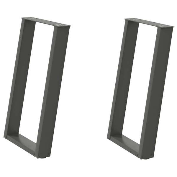 Pés para mesa de jantar em formato de U. 2 peças. antracite. 50x(72-73) cm. aço M 2
