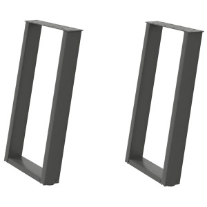 Patas para mesa comedor forma U 2uds antracita 60x(72-73) cm H