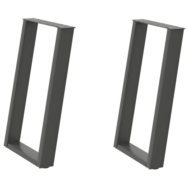 Pés para mesa de jantar em formato de U. 2 peças. antracite. 60x(72-73) cm. aço M 2