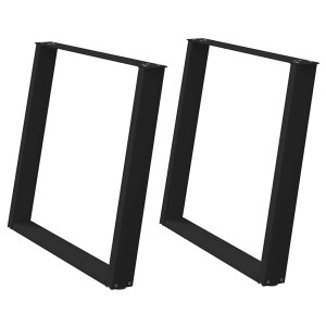 Patas para mesa de comedor en forma de U 2 uds acero negro H