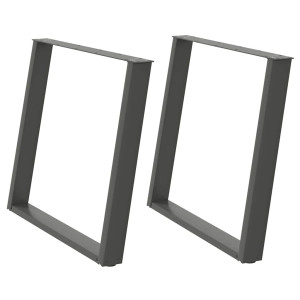 Pés para mesa de jantar em formato de U. 2 peças. antracite. 90x (72-73) cm. aço H