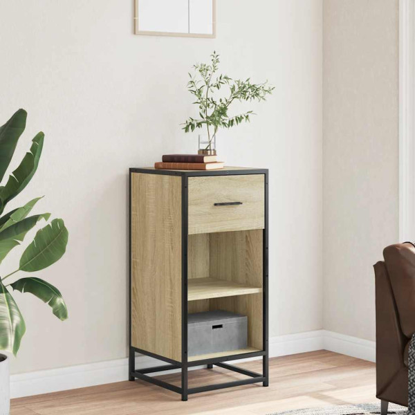 Aparador madera ingeniería y metal roble Sonoma 35.5x35x76 cm M 3