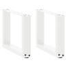 Pernas de mesa de centro em formato de U 2 peças aço branco 40x(30-31) cm 1