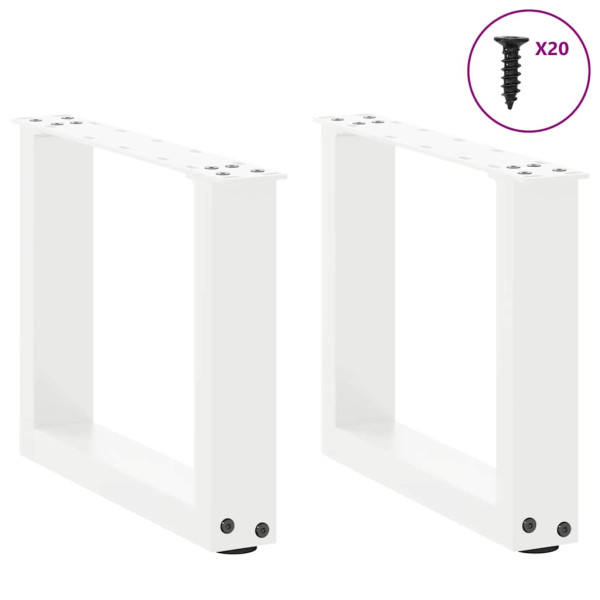 Patas de mesa de centro forma U 2uds acero blanco 40x(30-31) cm M 3