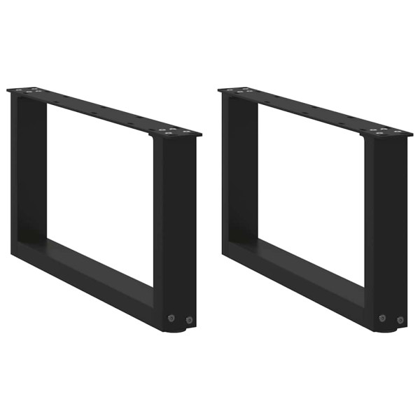Patas de mesa de centro forma U 2uds acero negro 70x(30-31) cm D