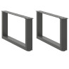 Patas de mesa centro forma U 2uds acero antracita 70x(30-31) cm 1