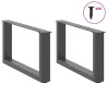 Pernas de mesa de centro em U 2 peças aço antracite 70x(30-31) cm 3