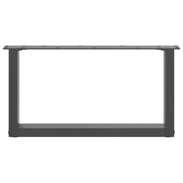 Pernas de mesa de centro em U 2 peças aço antracite 70x(30-31) cm M 5