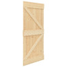 Puerta corredera con herrajes madera maciza de pino 80x210 cm 3