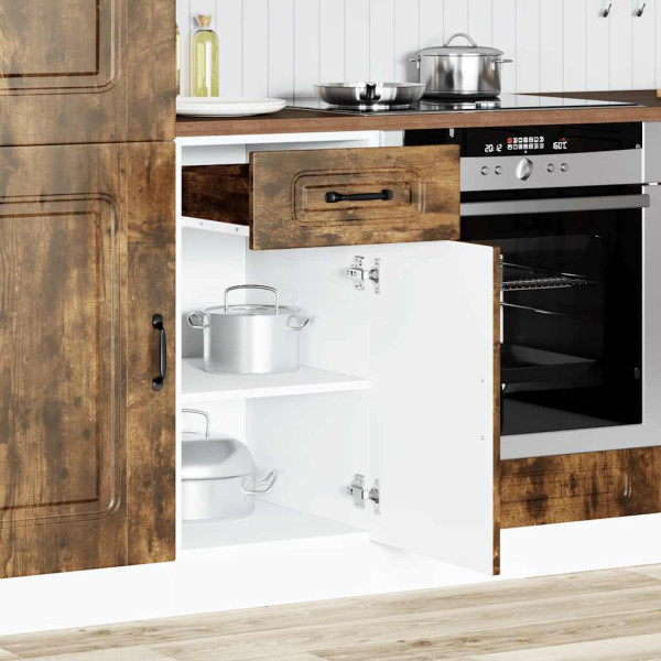 Mueble bajo de cocina Kalmar de madera ingeniería roble ahumado M 3