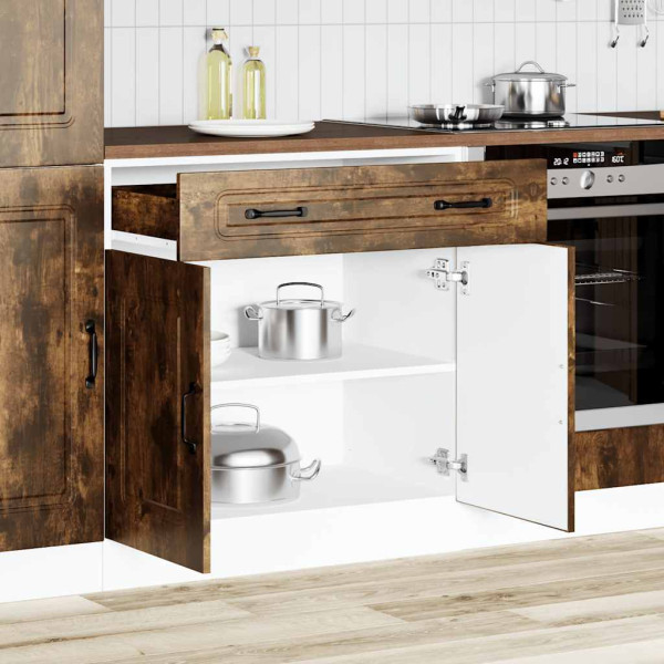 Mueble bajo de cocina Kalmar de madera ingeniería roble ahumado M 3