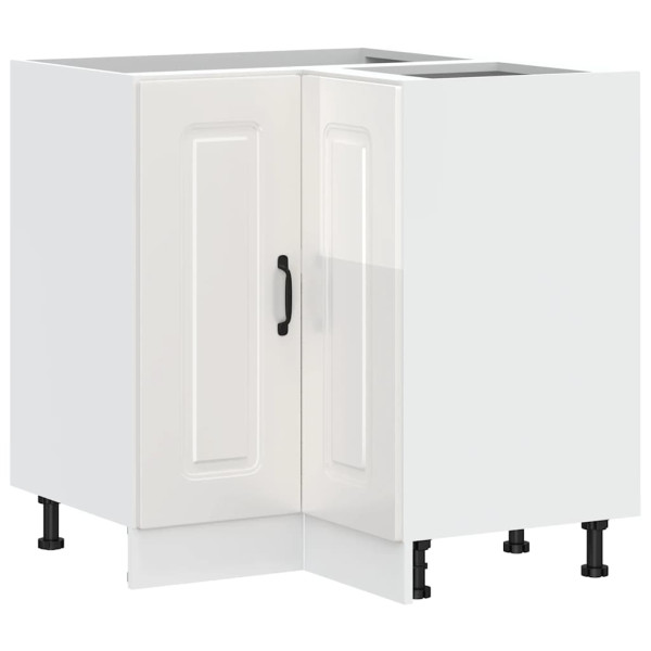 Armário baixo de canto de cozinha Kalmar branco alto brilho M 2