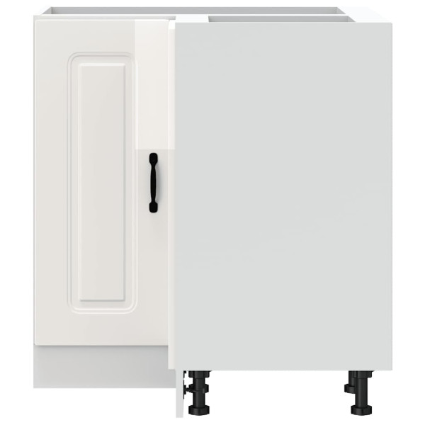 Armário baixo de canto de cozinha Kalmar branco alto brilho M 4