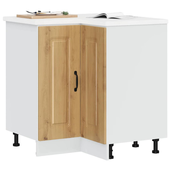 Mueble bajo esquinero cocina Kalmar madera de roble artesanal D