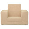 Sofá cama infantil felpa suave color crema 3