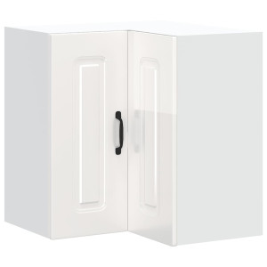 Armario de cocina de esquina pared Kalmar blanca de alto brillo H