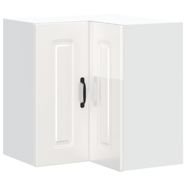 Armario de cocina de esquina pared Kalmar blanca de alto brillo M 2