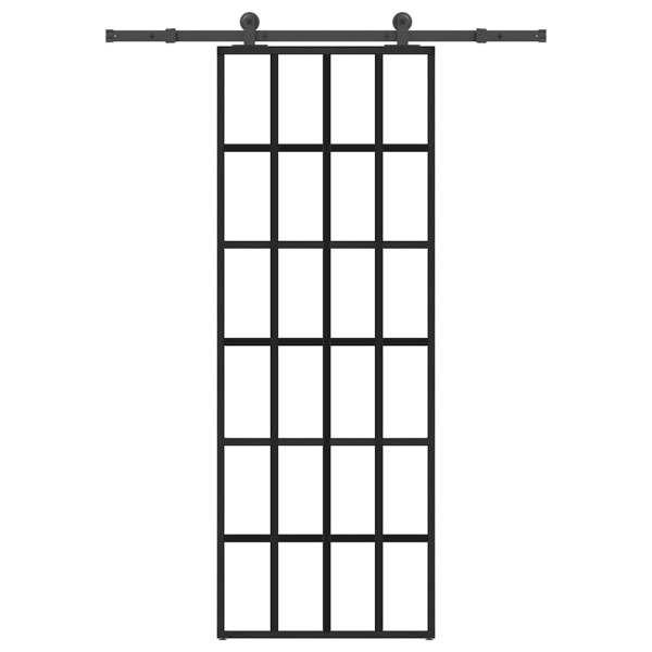 Puerta corredera con set herrajes vidrio ESG aluminio 76x205 cm D