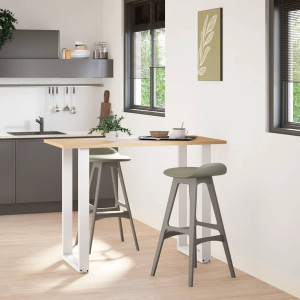 Pernas de mesa de centro em formato de U 2 peças aço branco 60x(100-101) cm H