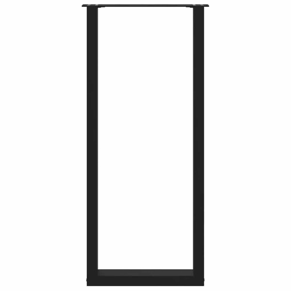 Pernas de mesa de centro em formato de U 2 peças aço preto 40x(110-111)cm M 5