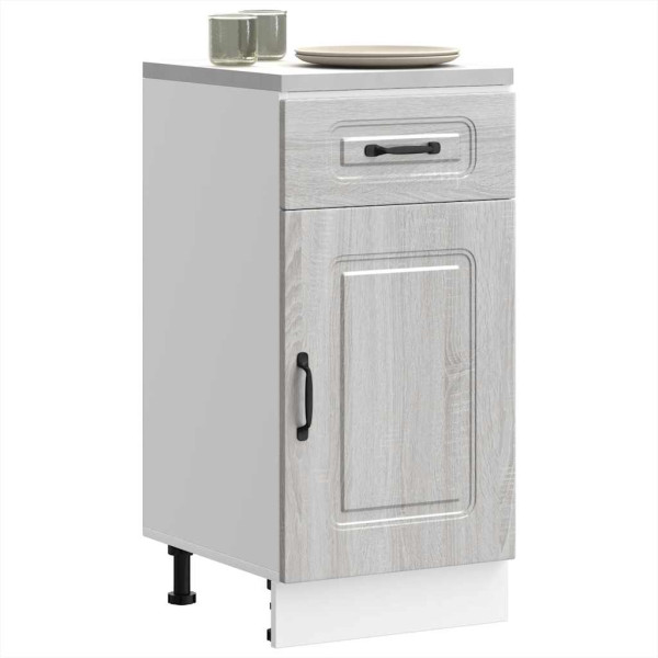 Mueble bajo de cocina Kalmar gris sonoma madera de ingeniería D
