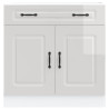Mueble bajo cocina Kalmar madera ingeniería blanca alto brillo 4
