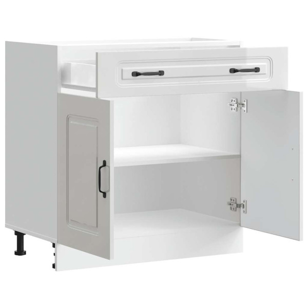 Mueble bajo cocina Kalmar madera ingeniería blanca alto brillo M 5