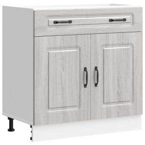 Mueble bajo de cocina Kalmar gris sonoma madera de ingeniería H