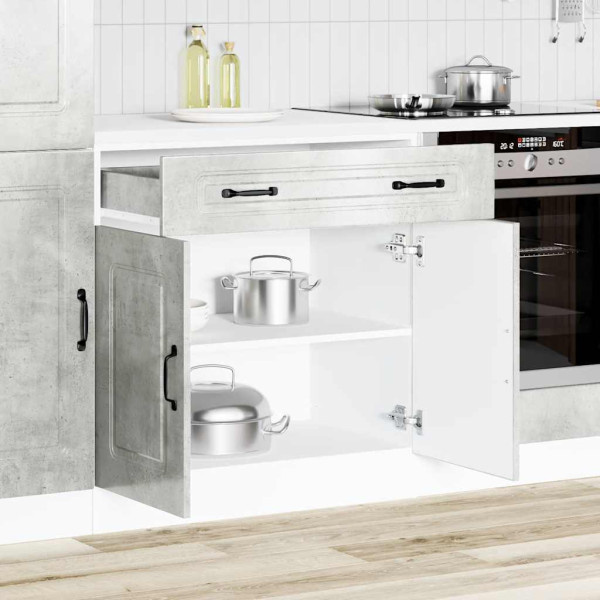 Mueble bajo de cocina Kalmar madera de ingeniería gris hormigón M 3
