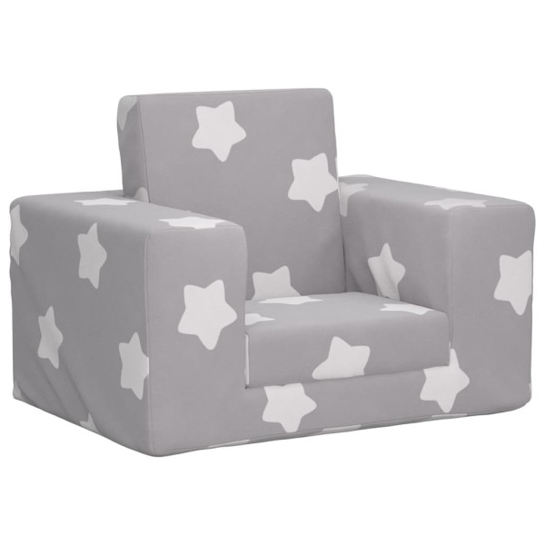Sofá cama infantil felpa suave gris claro con estrellas D