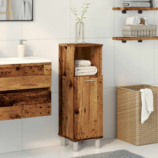 Armario de baño madera contrachapada envejecida 30x30x95 cm M 3