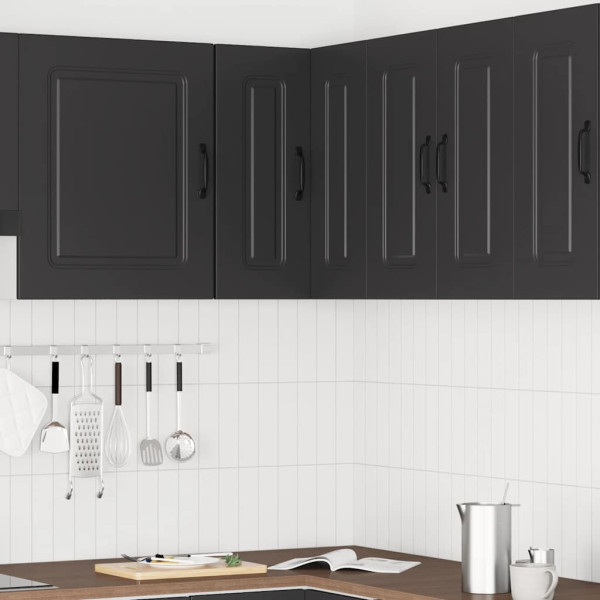 Armario cocina esquina de pared Kalmar madera ingeniería negra M 3