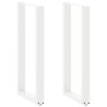Pernas de mesa de centro em formato de U 2 peças aço branco 40x(100-101) cm 1