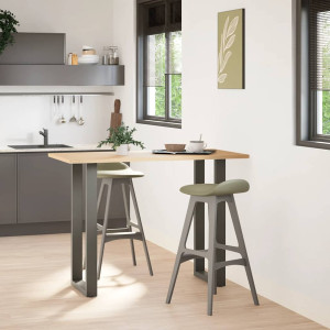 Pernas de mesa de centro em forma de U 2 peças aço antracite 50x(100-101) cm H