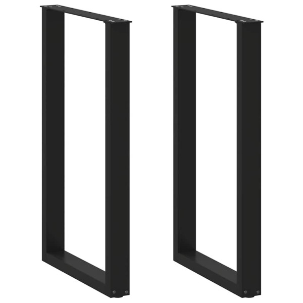 Patas de mesa de centro forma U 2uds acero negro 60x(100-101)cm D