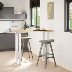 Patas de mesa centro forma U 2uds acero blanco 40x(110-111) cm H