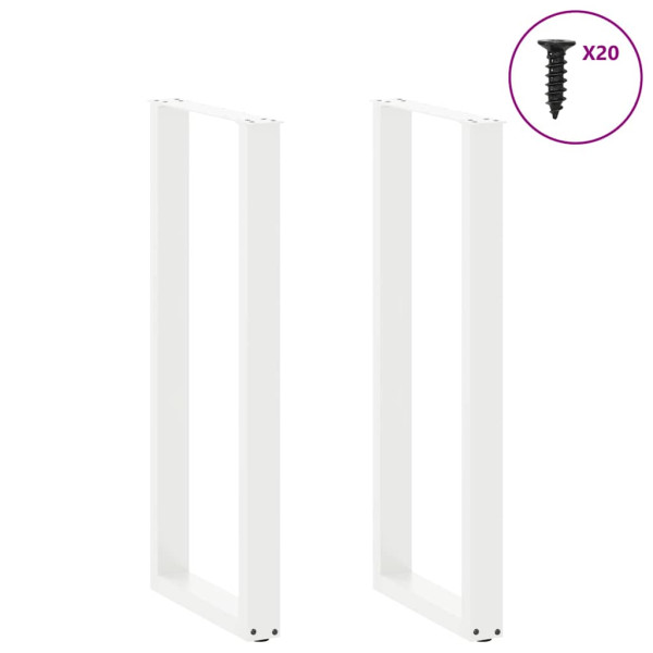 Patas de mesa centro forma U 2uds acero blanco 40x(110-111) cm M 3