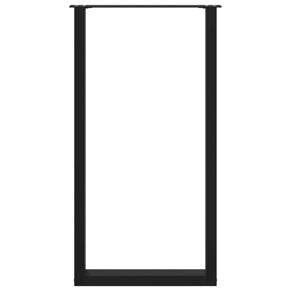 Pernas de mesa de centro em formato de U 2 peças aço preto 60x(110-111)cm M 5
