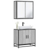 Set de muebles de baño 2 pzas madera contrachapada gris sonoma 1