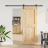 Puerta corredera con herrajes madera maciza de pino 90x210 cm 2
