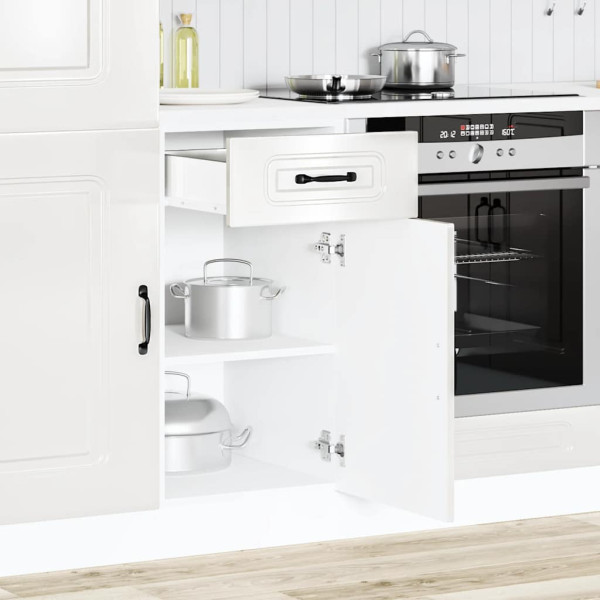 Mueble bajo cocina Kalmar madera ingeniería blanca alto brillo M 3
