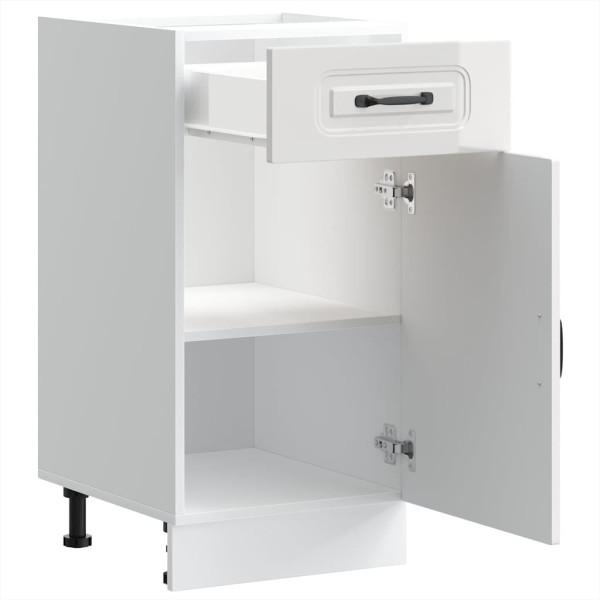 Mueble bajo cocina Kalmar madera ingeniería blanca alto brillo M 5