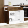 Mueble bajo de cocina Kalmar madera ingeniería de roble marrón 3
